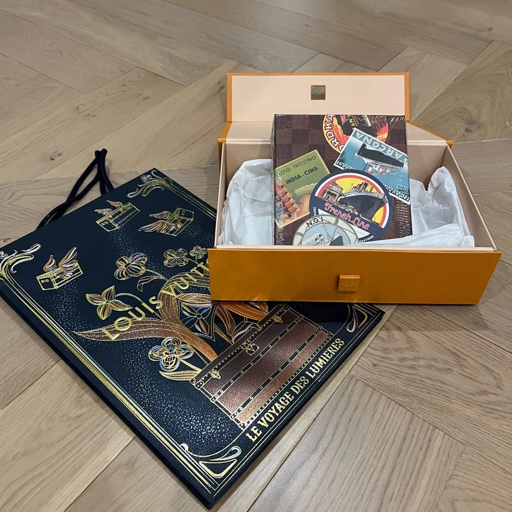 Louis Vuitton Ocean Liners Labels Postcard Box NWT Art of Travel Stickers - Picture 7 of 7